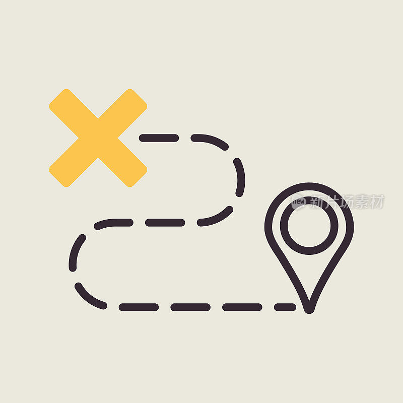 Route vector isolated icon. Navigation sign